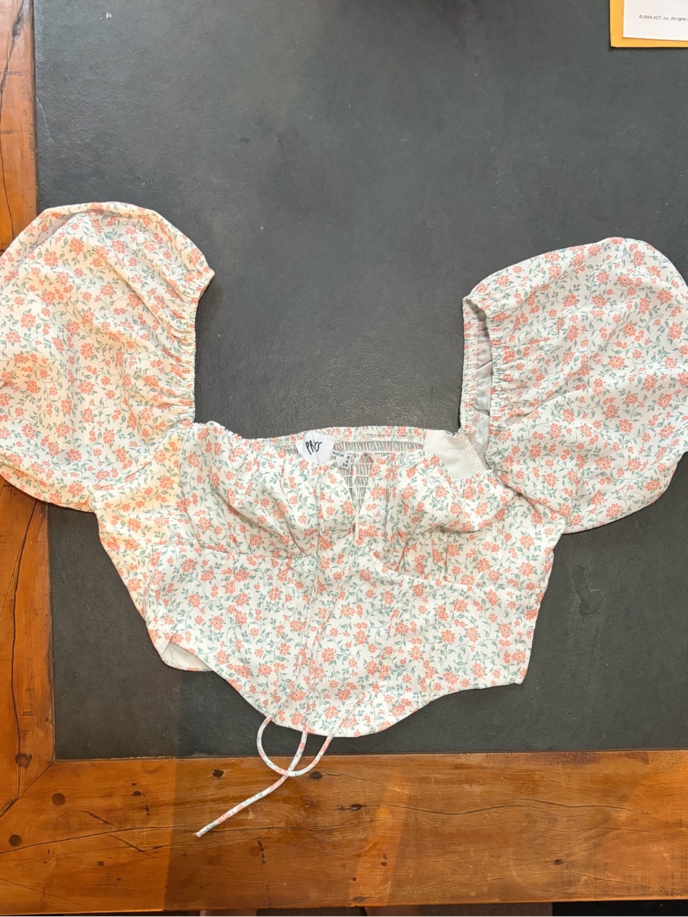 Puff sleeve floral corset top